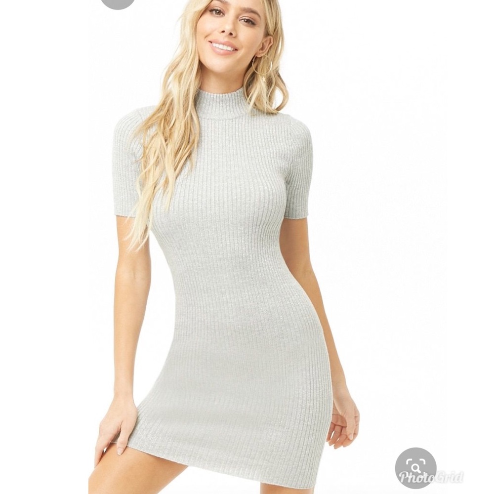 Metallic Ribbed Bodycon Dress- Forever21